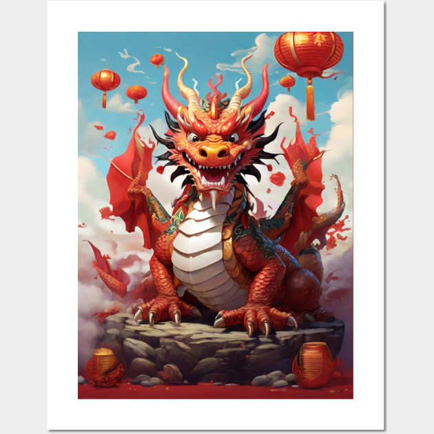 KUNG HEI FAT CHOI – THE DRAGON Wall Art by likbatonboot